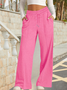 Women's  Elastic Waist H-Line Wide Leg Pants Daily Going Out Pants Deep Gray Casual Split Joint Plain Spring/Fall Pants