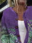 Floral Casual Stand Collar Cardigan
