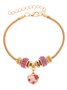Breast Marker Real Gold Electroplated Pink Ribbon Women's Health Pearl Bracelet Necklace Set Ins Shambhala Jewelry
