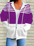 Women's Abstract Print Casual Long Sleeve Zipper Hooded Sweatshirt Jacket