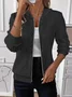 Autumn And Winter Solid Color Long-sleeved Knitted Zipper Hooded Sweatshirt Jacket
