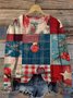 Loose Casual Multicolor Block Crew Neck Sweatshirt