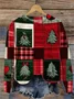 Loose Casual Multicolor Block Crew Neck Sweatshirt