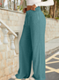 Women's  Elastic Waist H-Line Wide Leg Pants Daily Going Out Pants Deep Gray Casual Split Joint Plain Spring/Fall Pants
