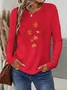 Women's Long Sleeve T-shirt Spring/Fall Yellow Maple Leaf Printing Jersey Crew Neck Daily Going Out Casual Top