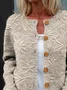 Knitted Crew Neck Loose Peasant Cardigan