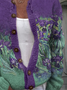 Floral Casual Stand Collar Cardigan