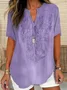 Loose Shawl Collar Cotton Elegant Blouse