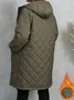 Elegant Quilted Hooded Jacket for Women Zippered Long Sleeves Quilted iacket