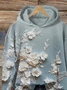 Women's Floral Print Casual Long Sleeve Hoodie