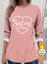 Women's Thickened Pullover Lettering Pattern Casual Comfort Long Sleeve Round Neck Regular Top
