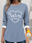 Women's Thickened Pullover Lettering Pattern Casual Comfort Long Sleeve Round Neck Regular Top