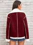 Fashion lapel plush jacket winter warm casual coat Quilted iacket