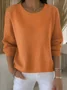 Women Plain Spring/Fall Cotton Daily Fit Sweaters