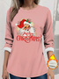 Women's Thickened Pullover Christmas Pattern Casual Comfort Long Sleeve Crew Neck Regular Fit Top