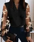 Women's Long Sleeve Shirt Spring/Fall White Plain Split Joint V Neck Balloon Sleeve Daily Going Out Casual Top