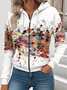 Women's Artistic Gradient Pattern Hooded Jacket Casual Comfort Regular Sweatshirt