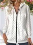 Women's Polka Dot Hooded Jacket Casual Comfort Regular Sweatshirt