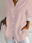 Women's Long Sleeve Shirt Spring/Fall Pink Abstract Buckle Shirt Collar Regular Sleeve Daily Going Out Casual Top