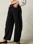 Buckle Cotton Loose Casual Women's Loose Wide Leg Pants Mid-low Rise Washed Scimitar Pants Jeans