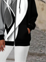 Women's Line Art Hooded Jacket Casual Comfort Regular Sweatshirt