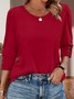 Women's Long Sleeve T-shirt Spring/Fall Blue Geometric Printing Cotton V Neck Daily Going Out Vintage Top