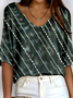 Women's Ribbed T-Shirt Casual Comfort 3/4 Sleeves Regular Top