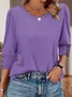 Women's Long Sleeve T-shirt Spring/Fall Blue Geometric Printing Cotton V Neck Daily Going Out Vintage Top
