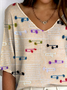 Women's Ribbed T-Shirt Casual Comfort 3/4 Sleeves Regular Top