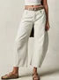 Buckle Cotton Loose Casual Women's Loose Wide Leg Pants Mid-low Rise Washed Scimitar Pants Jeans