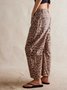 Buckle Cotton Loose Casual Women's Loose Wide Leg Pants Mid-low Rise Washed Scimitar Pants Jeans