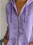 Women's Artistic Embossed Hooded Jacket Casual Comfort Regular Sweatshirt