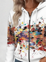 Women's Artistic Gradient Pattern Hooded Jacket Casual Comfort Regular Sweatshirt