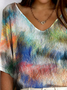 Women's Ribbed T-Shirt Casual Comfort 3/4 Sleeves Regular Top
