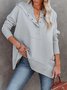Simple V-neck Hooded Multi-color Bat Sleeve Sweatshirt Loose Thread Stitching Sweatshirt