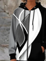 Women's Line Art Hooded Jacket Casual Comfort Regular Sweatshirt