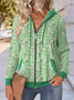 Women's Floral Hooded Jacket Casual Comfort Regular Sweatshirt