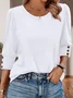 Women's Long Sleeve T-shirt Spring/Fall Blue Geometric Printing Cotton V Neck Daily Going Out Vintage Top