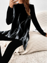 Women's Printing Abstract Daily Going Out Two-Piece Set Black Casual Spring/Fall Top With Pants Matching Set