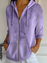 Women's Artistic Embossed Hooded Jacket Casual Comfort Regular Sweatshirt