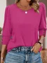 Women's Long Sleeve T-shirt Spring/Fall Blue Geometric Printing Cotton V Neck Daily Going Out Vintage Top