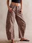 Buckle Cotton Loose Casual Women's Loose Wide Leg Pants Mid-low Rise Washed Scimitar Pants Jeans