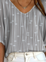 Women's Ribbed T-Shirt Casual Comfort 3/4 Sleeves Regular Top