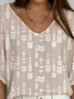 Women's Ribbed T-Shirt Casual Comfort 3/4 Sleeves Regular Top