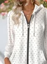 Women's Polka Dot Hooded Jacket Casual Comfort Regular Sweatshirt