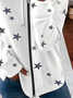 Women's Star Pattern Hooded Jacket Casual Comfort Regular Sweatshirt