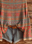 Women's Floral Print Casual Long Sleeve Top