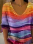 Women's Retro Striped Pattern T-Shirt Casual Comfort Regular Striped Top