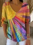 Women's Retro Striped Pattern T-Shirt Casual Comfort Regular Striped Top