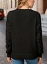 Basic Wool Hollow Knit Pullover Long Sleeve Crochet Jacquard Loose V-neck Bottoming Sweater